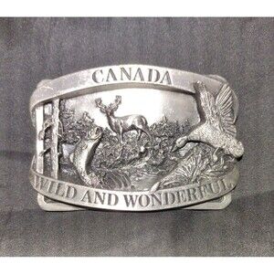 VINTAGE 1985 CANADA WILD AND WONDERFUL Western BELT BUCKLE BY SISKIYOU Z-22